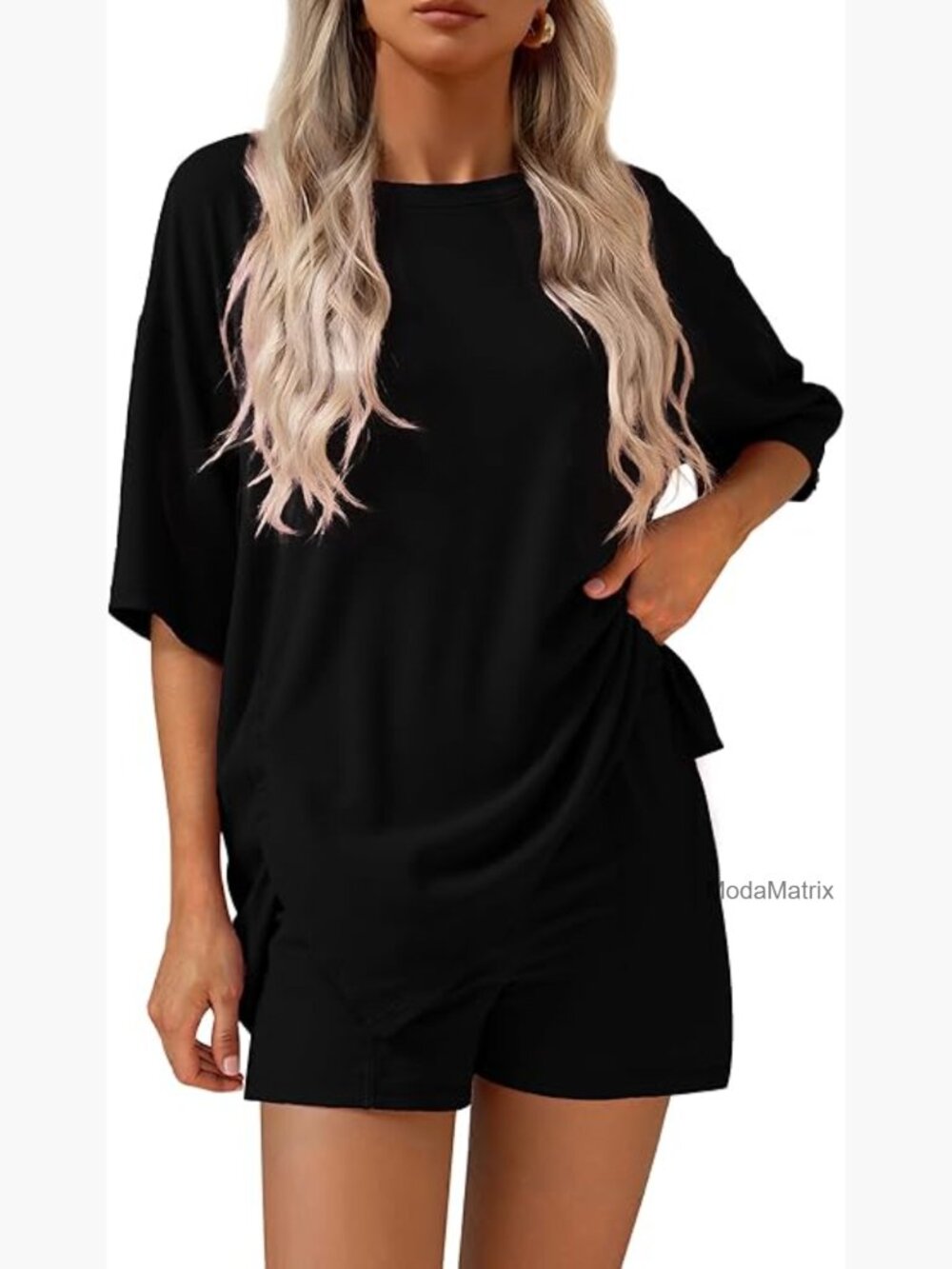 Oversized T-Shirt and Shorts Lounge Set, Postpartum Maternity Travel Outfit